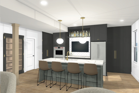 Rendering of Basement Kitchen