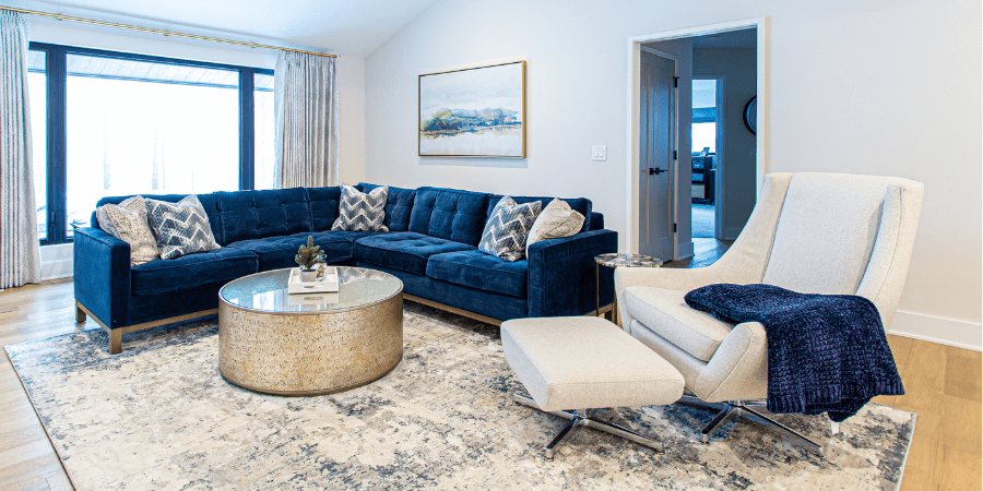 Blue Sofa Living Room Furniture Ohio