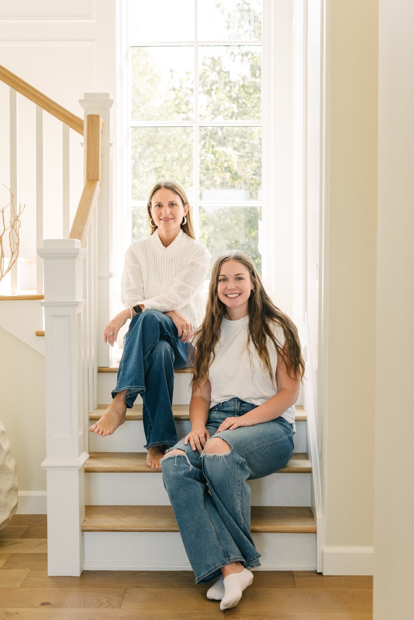 Northeast Ohio-Pool House-Build-Services -Payne & Tompkins-Payne and Tompkins Designers Sitting on Stairs to Second Floor Of Pool House