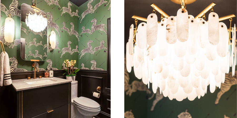 unique patterned powder room with zebra wallpaper Key Elements of Great Architectural Design in Greater Cleveland - Payne & Tompkins - Ohio Design Build Firm