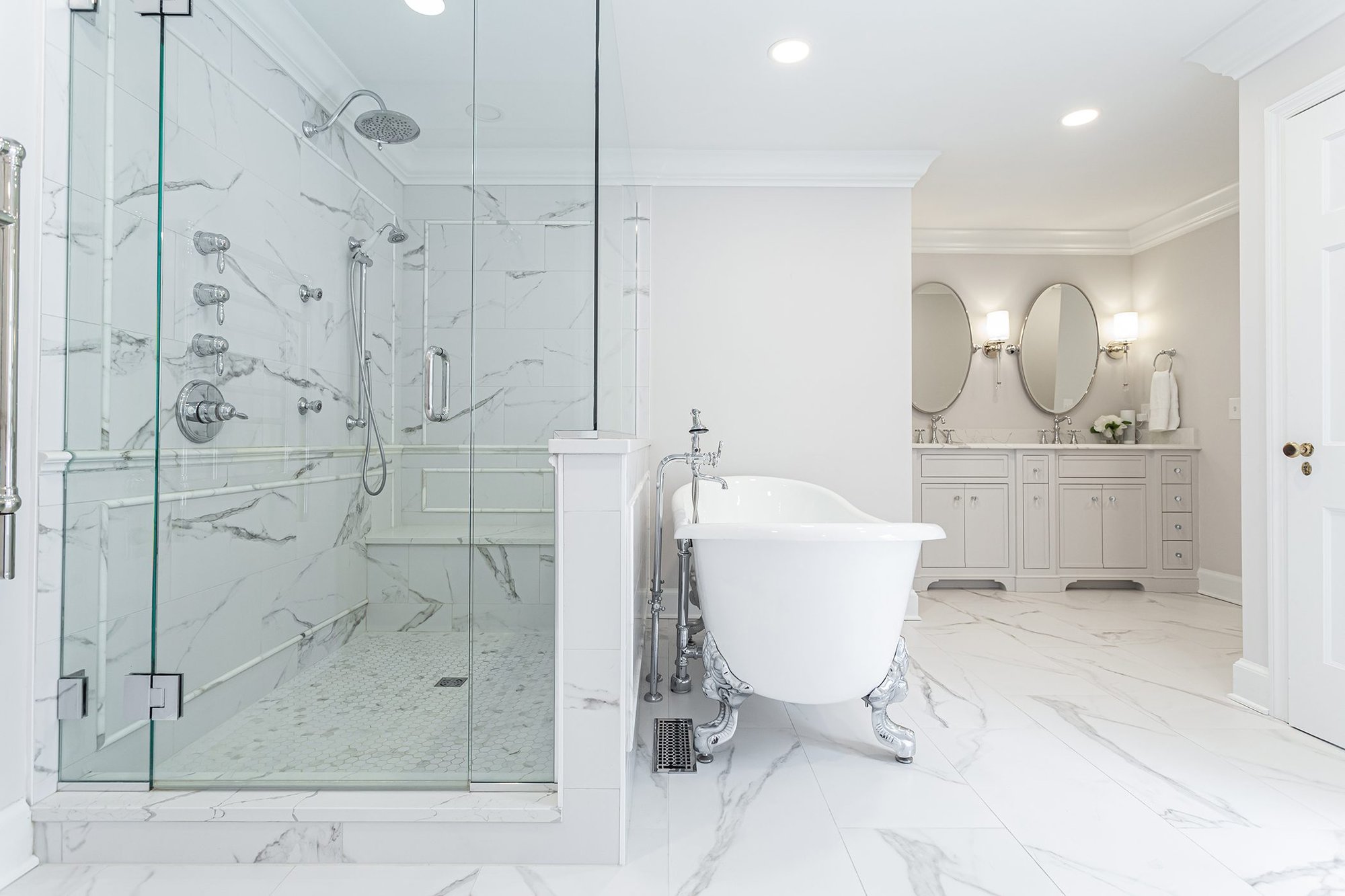 Marble interior luxury bathroom - Payne & Tompkins - Ohio Design Build Firm - Designing a Home that Feels Like you