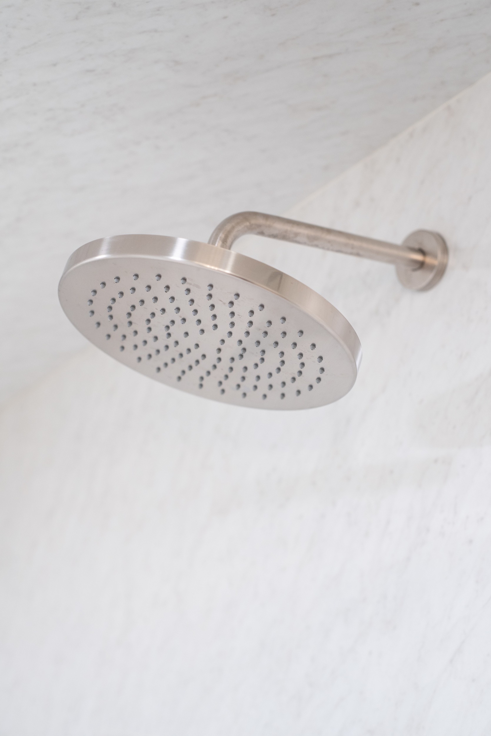large stainless steel shower head