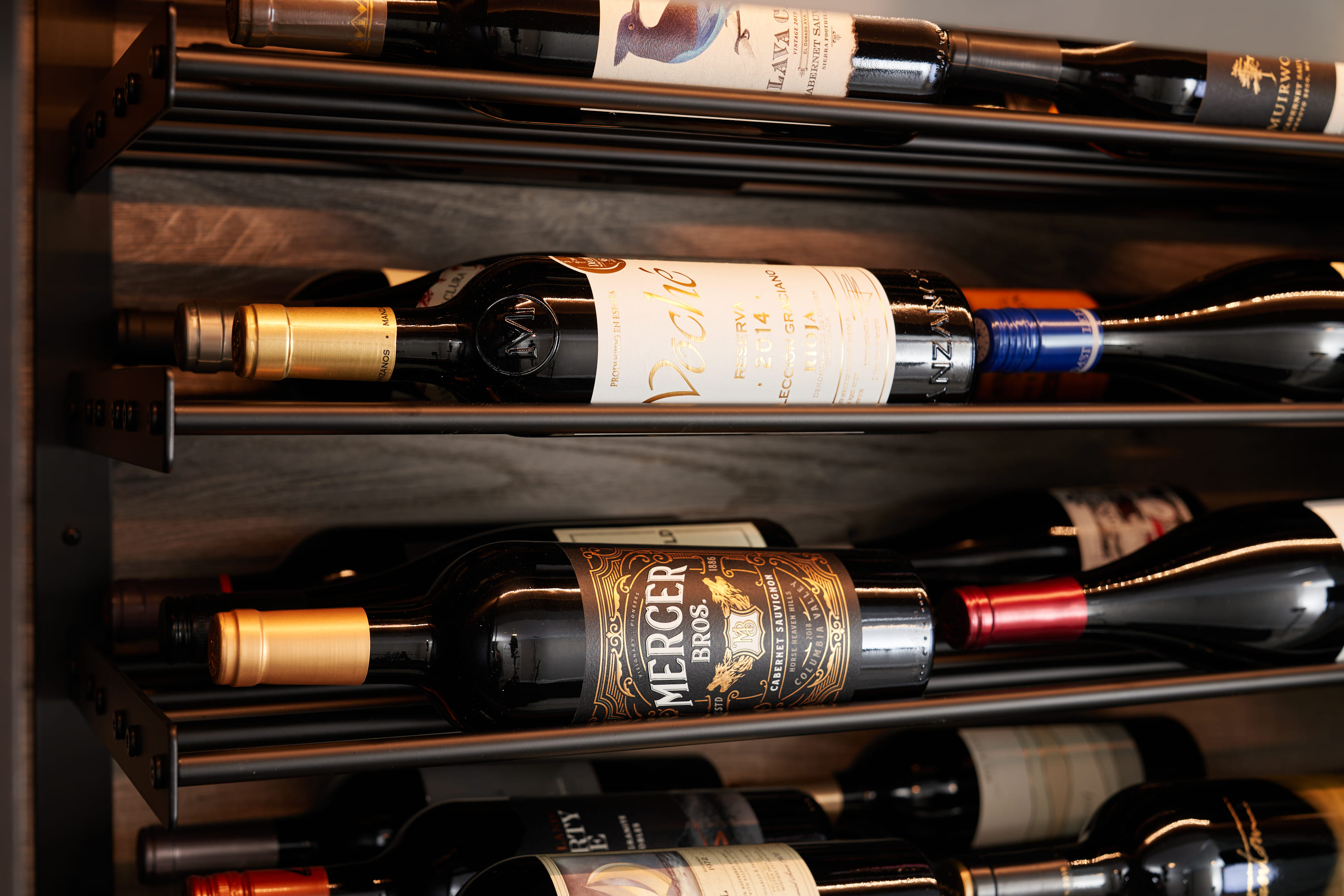 Wine fridge shelving in cleveland home