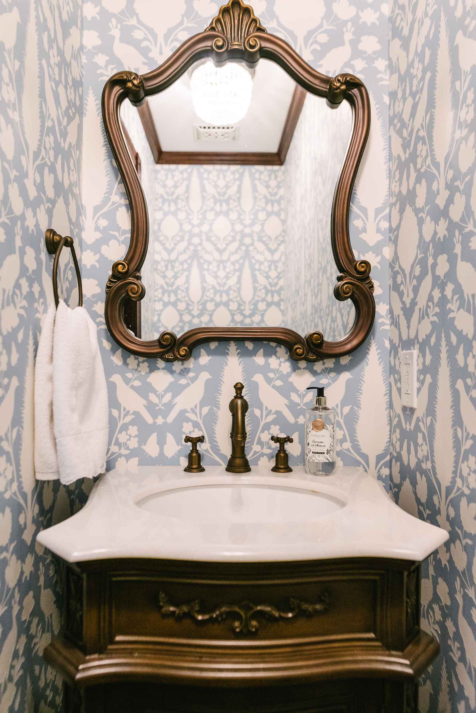 Victorian powder bathroom renovation in cleveland home