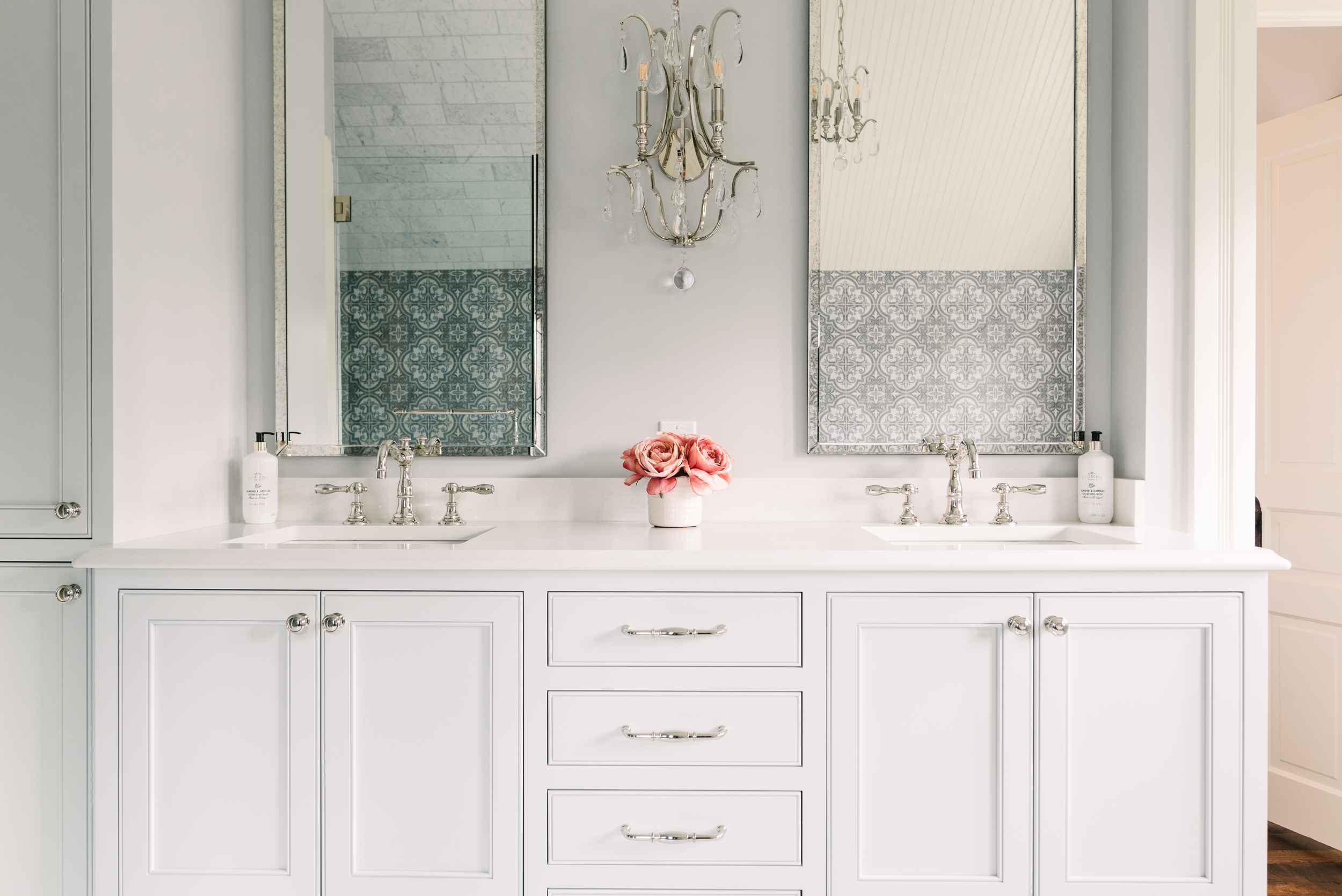 white double vanity bathroom remodel ohio