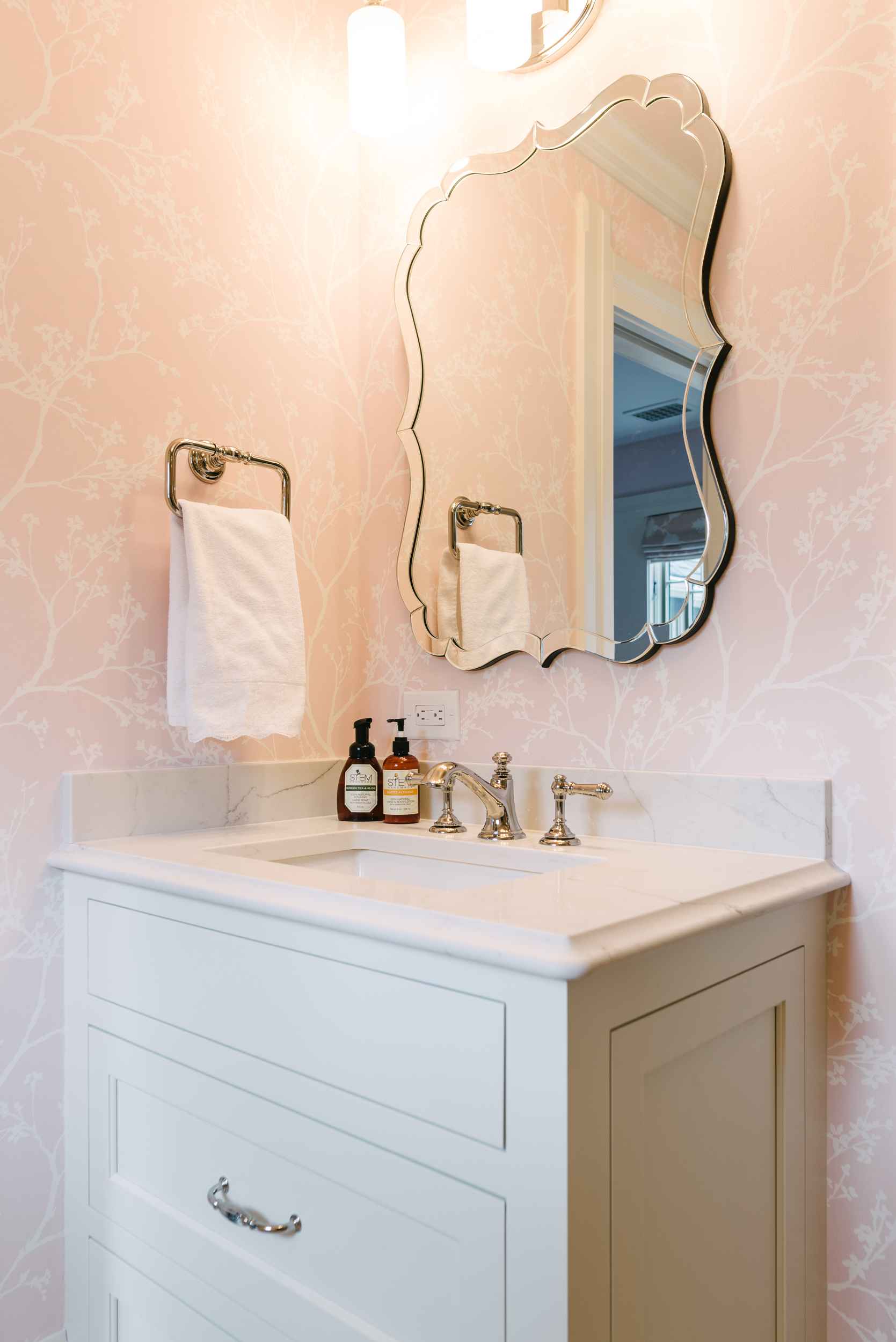 single vanity victorian bathroom remodel