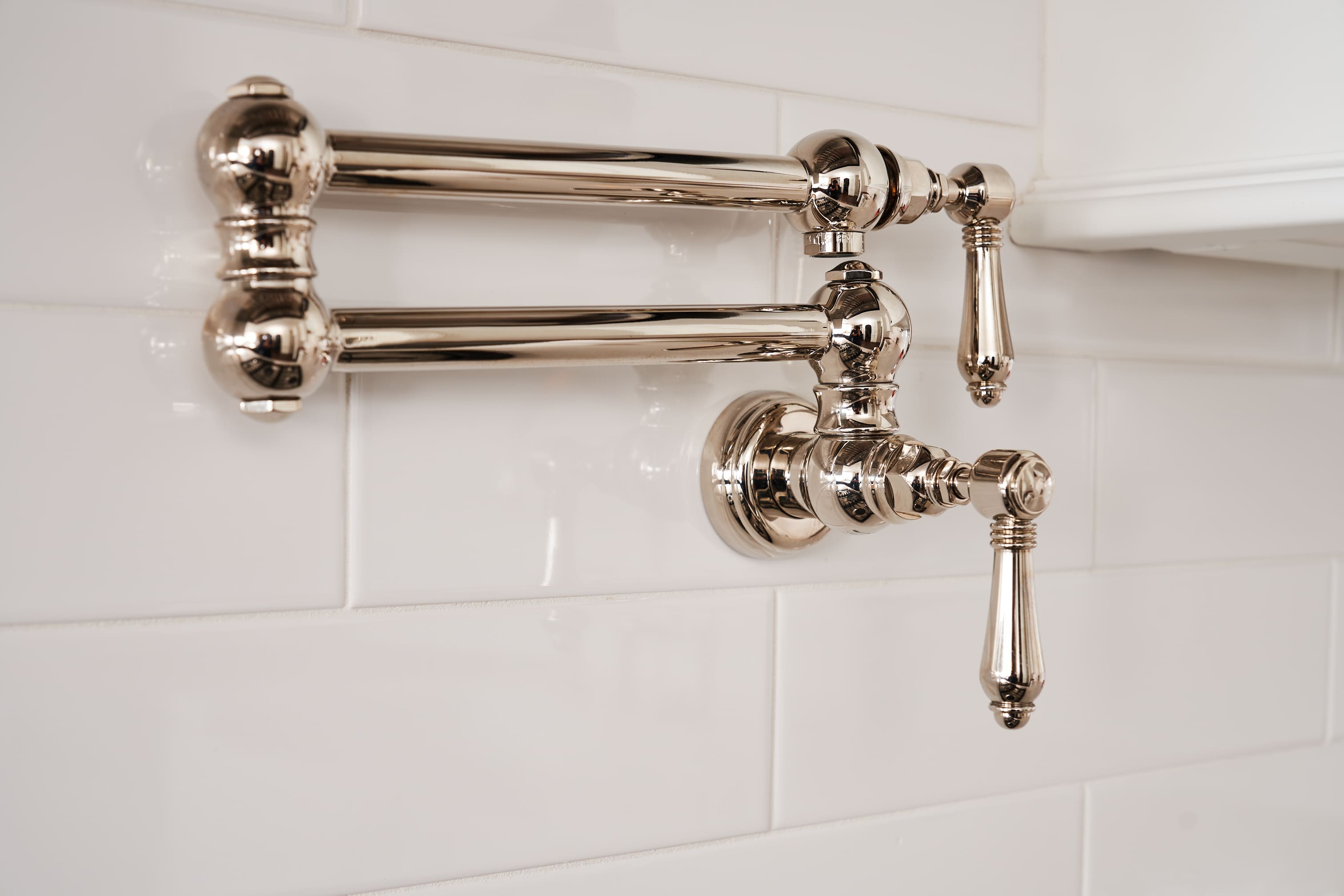 silver pot filler in remodeled cleveland kitchen