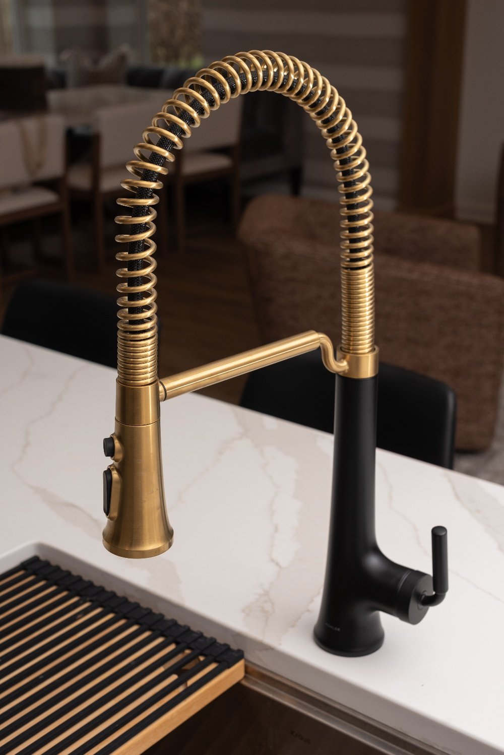 black and gold sink faucet