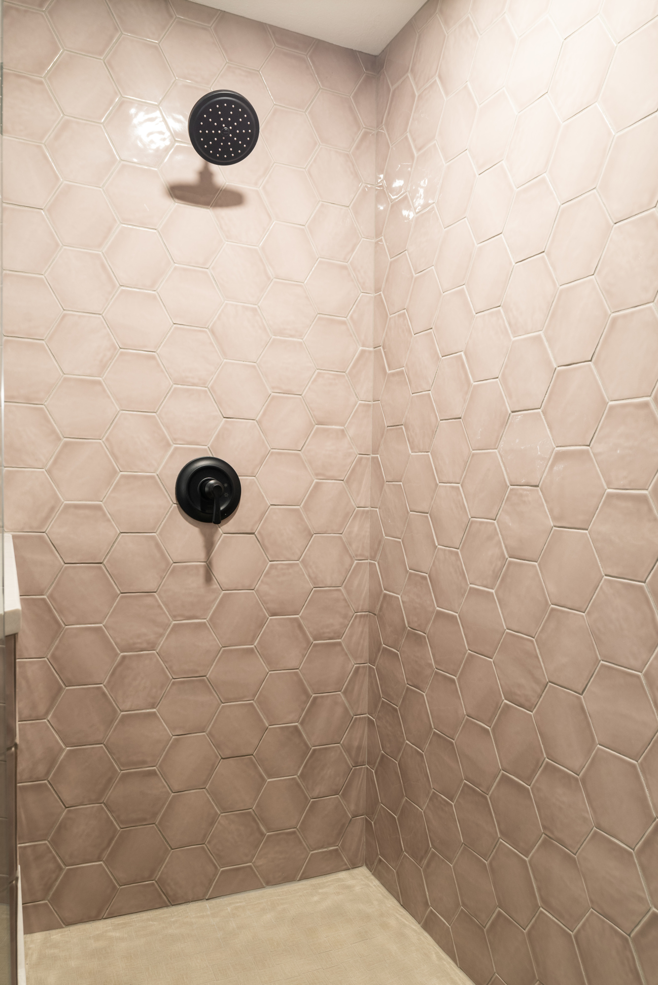 patterned tile shower