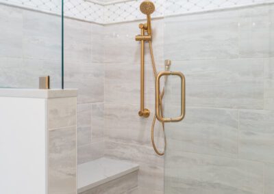 walk in tiled shower
