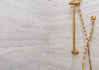 marble tiled shower
