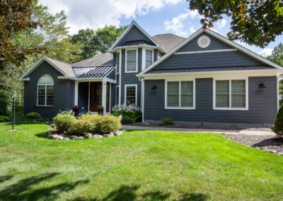 Blue Siding Exterior Home Renovation