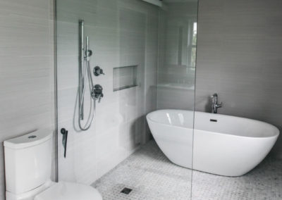 luxury master bathroom remodel with freestanding bath tub
