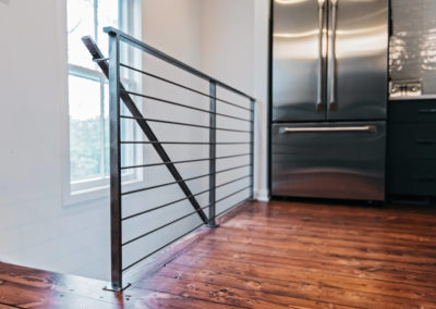 black iron railing of staircase