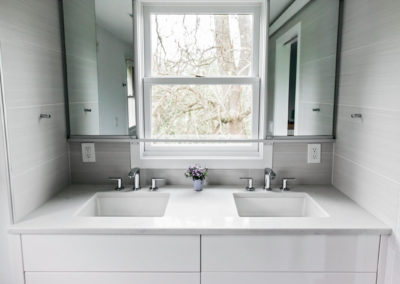 bathroom with double sink vanity