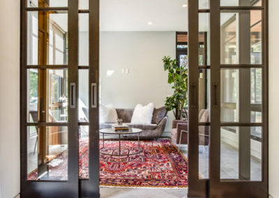 sliding glass doors leading to sitting room