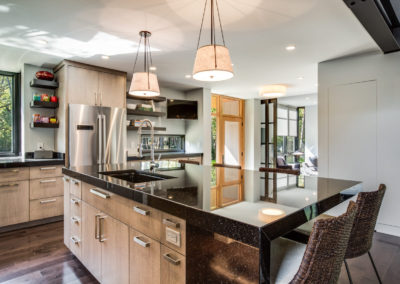 modern industrial kitchen remodel with eat-in island