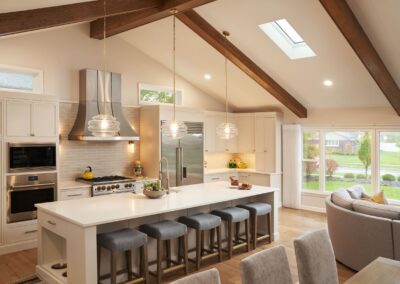 Vaulted Ceilings in Remodeled Kitchen With Island Seating