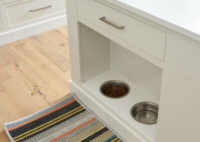 Pet Food Feeding Station Built Into Kitchen Island