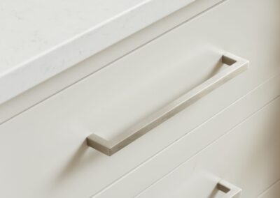 Metal Drawer Hardware White Cabinets in Ohio Kitchen Renovation