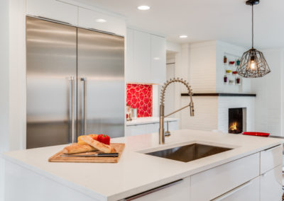 modern kitchen island with undermount sink