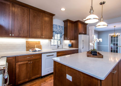 transitional kitchen renovation with center island