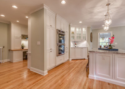 white kitchen remodel with hardwood floors