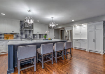 gray kitchen remodel with center island