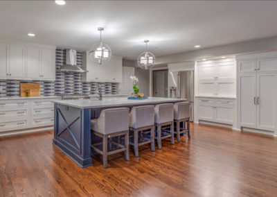 remodeled kitchen with seating island
