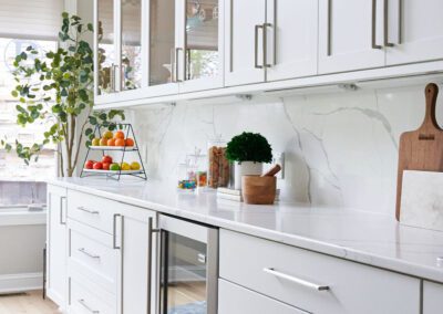 Bright Light Filled Kitchen with White Cabinets Ohio