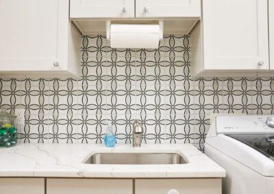 Laundry Room Patterned Backsplash Remodeled