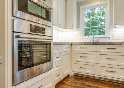 double stainless steel ovens in kitchen