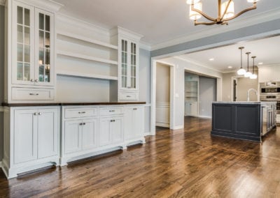 custom built in hutch and buffet in dining room