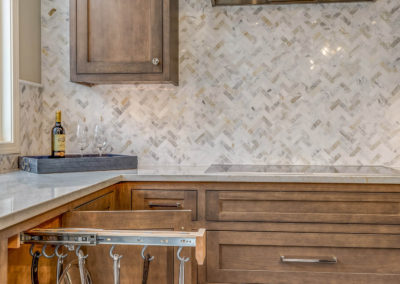 pull out hanging pot rack in kitchen remodel