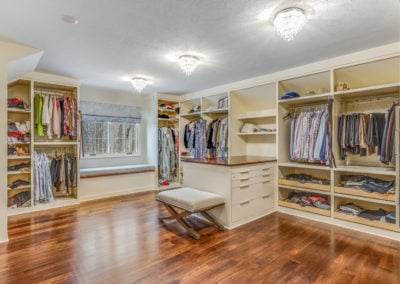 master closet remodel with window seat