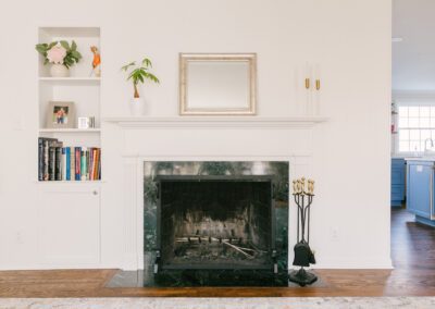 fireplace wall after