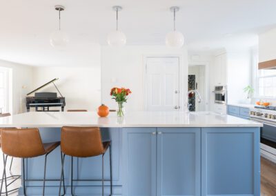 Pendant Lights Light Blue Kitchen Island Renovation 