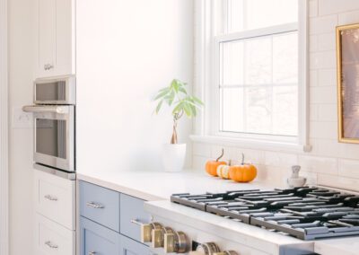 Gas Range Appliances Blue Cabinet Remodel