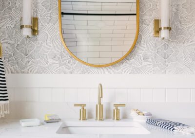 Gold Accent White Bathroom