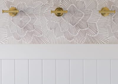 Gold Towel Hooks Patterned Wallpaper