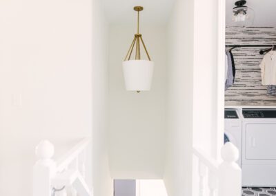 Pendant Light Over Stairs Laundry Room