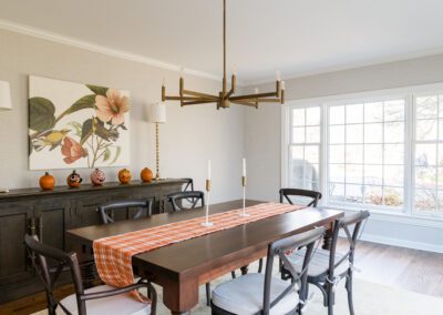 Renovated Dining Room Dark Wood