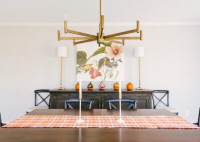 Renovated Dining Room Dark Wood with Light