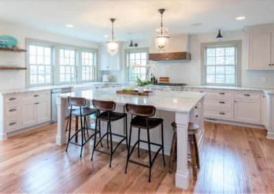 white farmhouse kitchen with center island