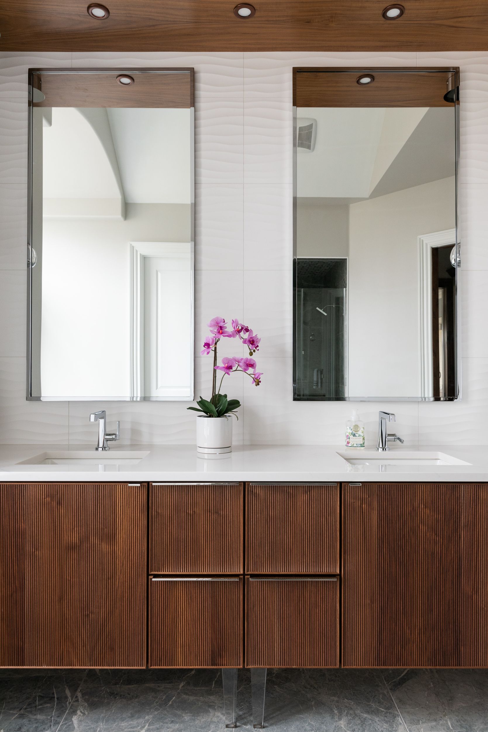 wood double vanity