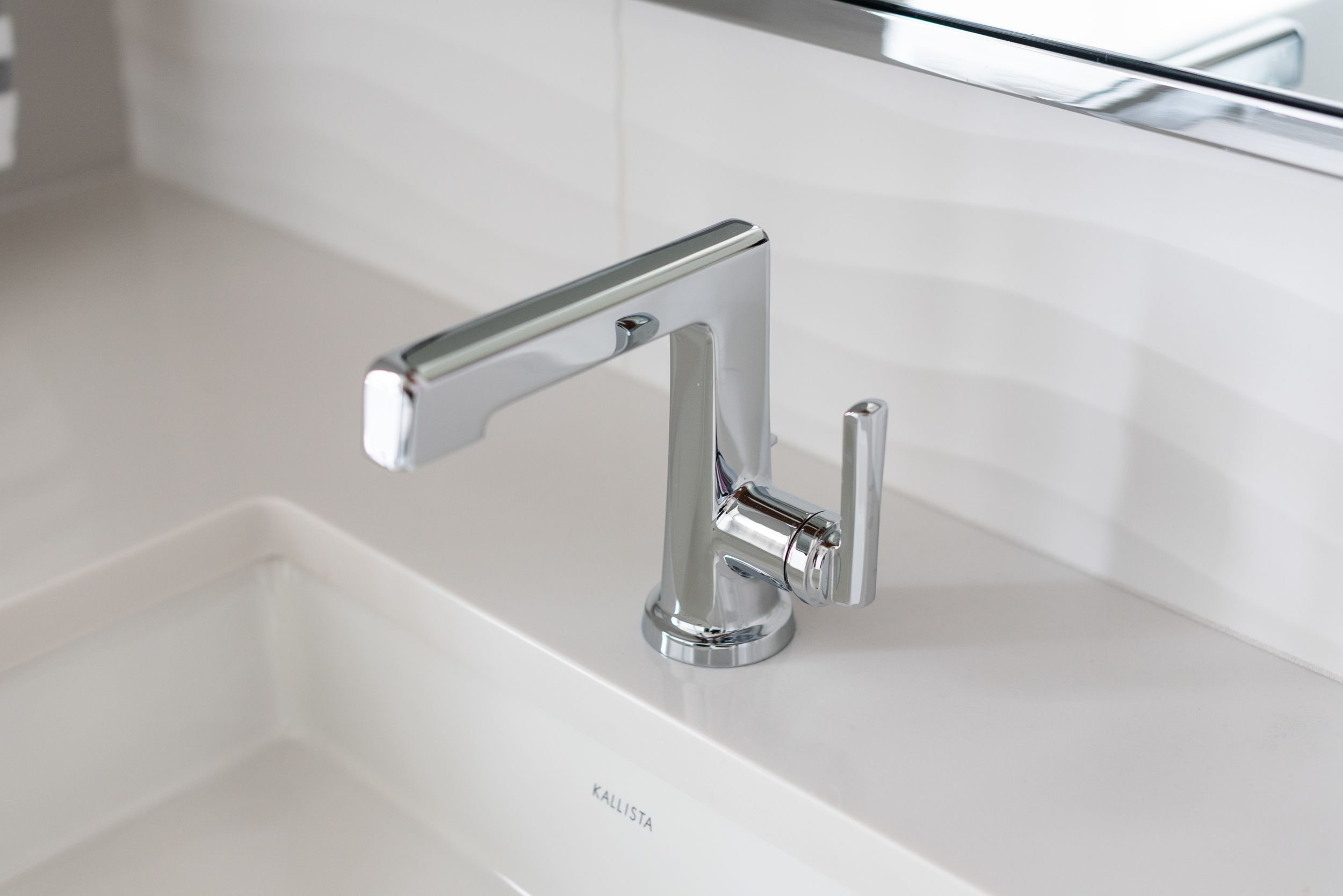 sleek silver faucet