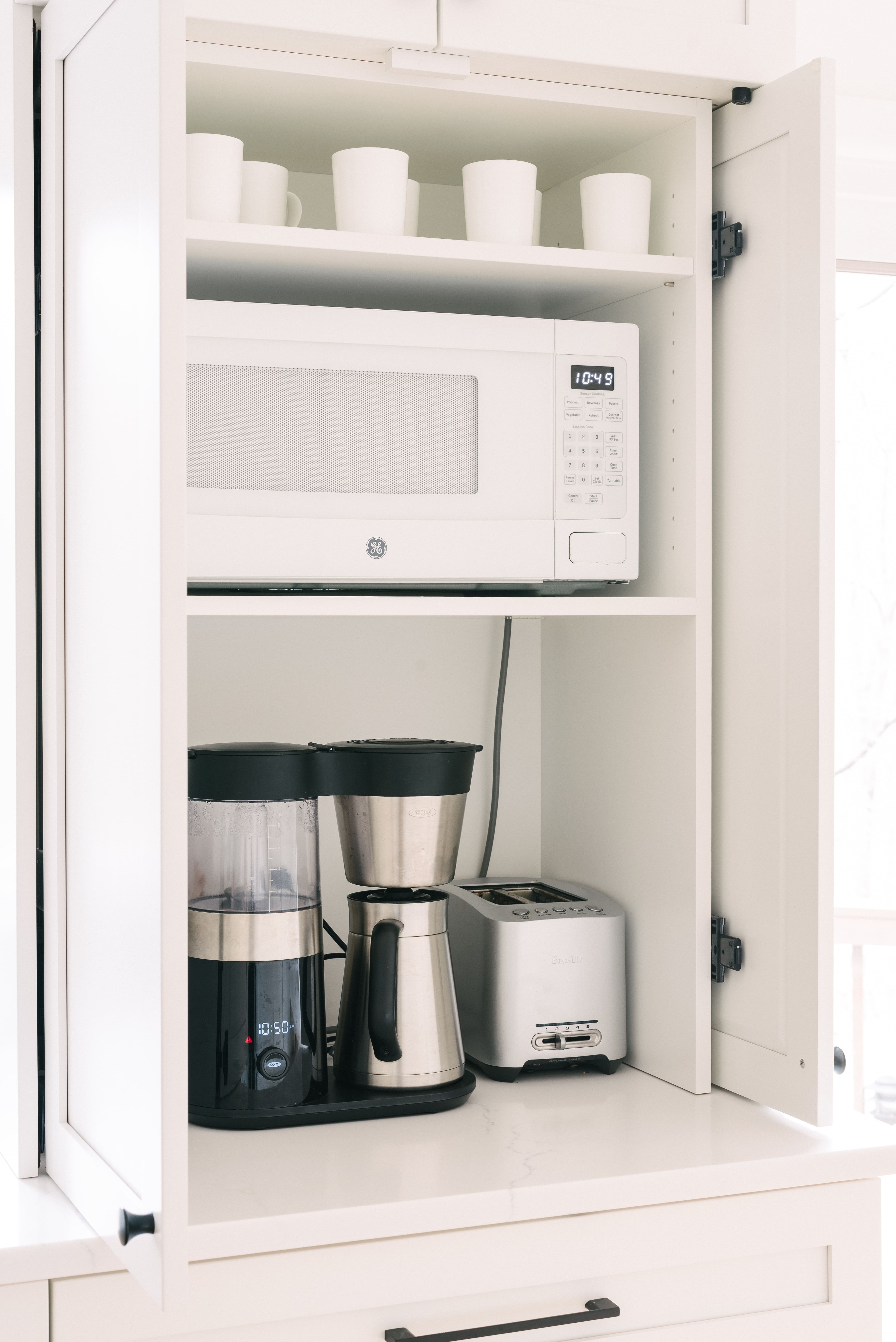 Hidden Small Appliance Storage in Renovated Mid Mod Kitchen