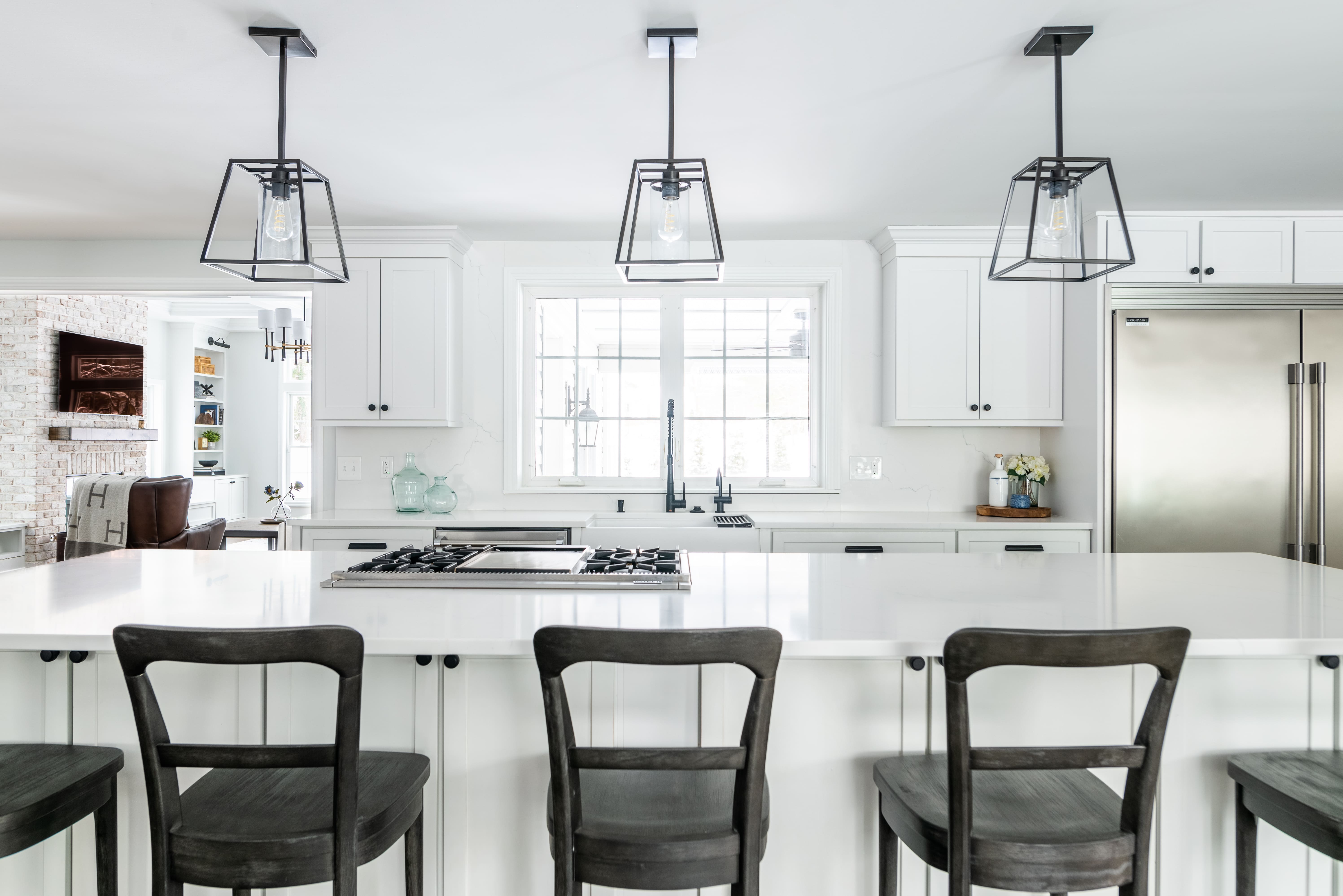 kitchen island bar stool seating renovated cleveland home