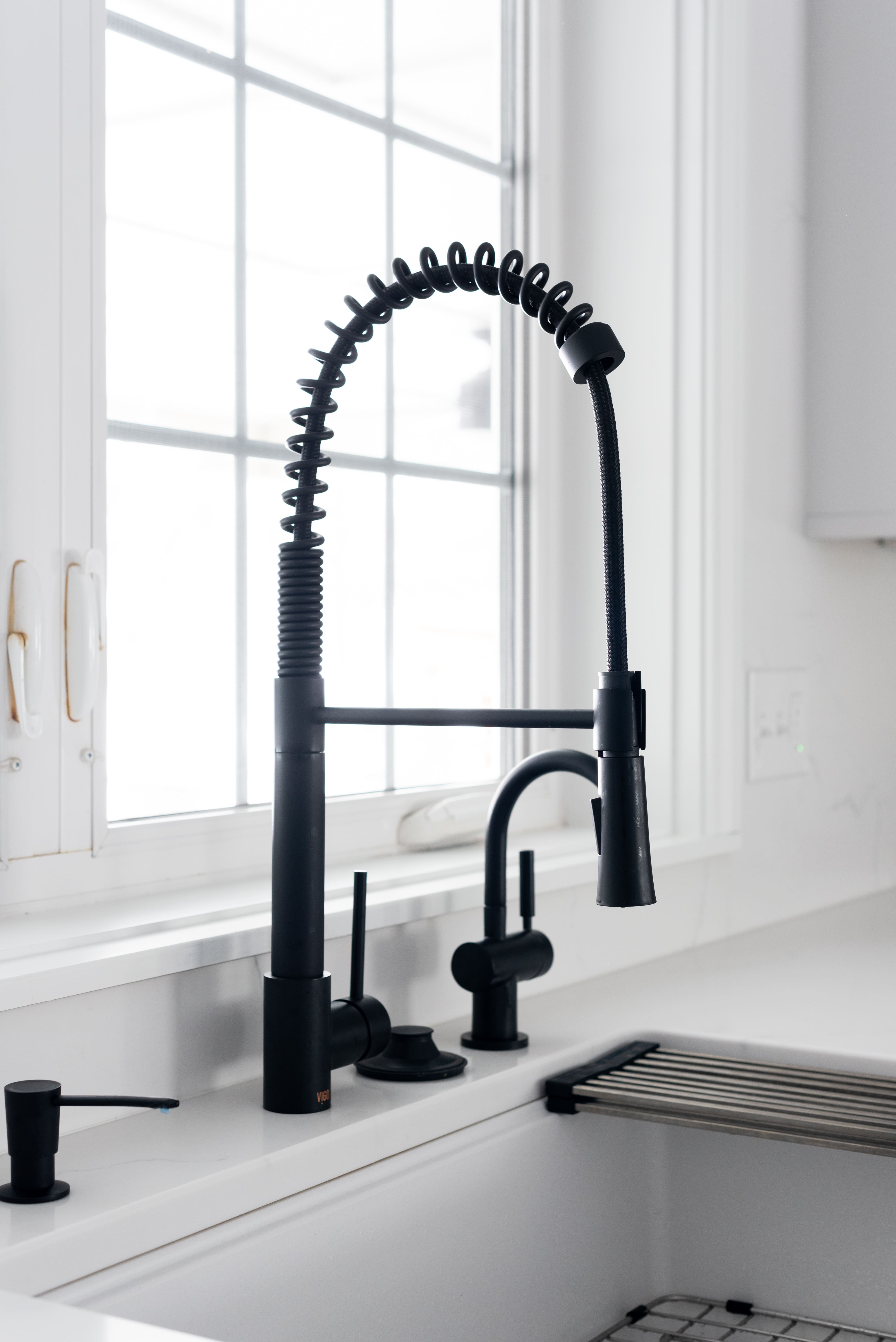 black kitchen faucet in ohio kitchen remodel