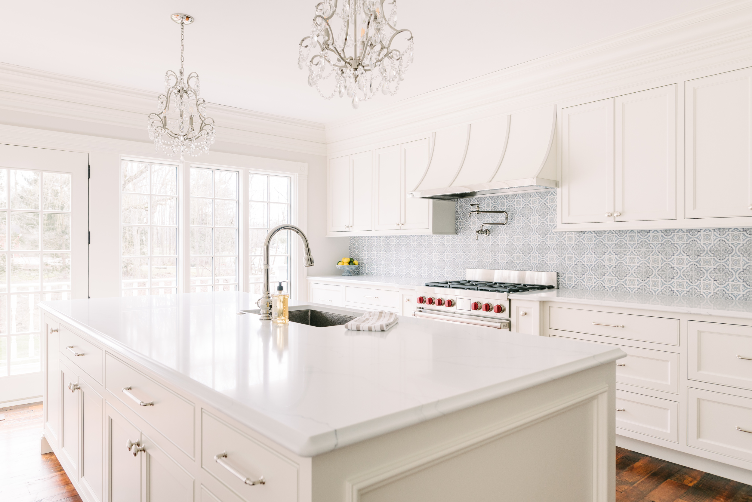 large white kitchen island